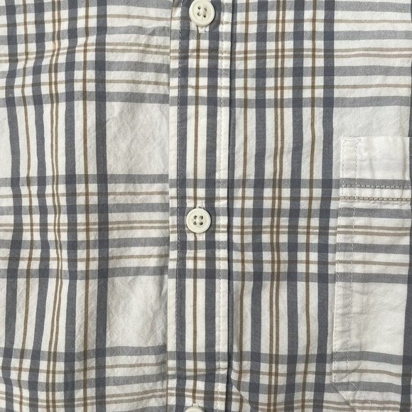 Columbia Shirt Mens XXL Plaid Button Down 100% Cotton Office Casual Gray Tan - Picture 3 of 8